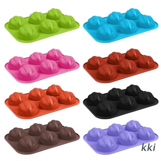 kki. 1 Pack 6 Holes Silicone Material Pumpkin Shape Mold for Chocolate Candy and Cake