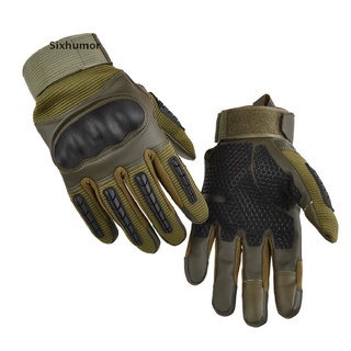 [sixhumor]guantes de piel sintética con pantalla táctil para motocicleta/guantes de dedo completo/equipo de protección racing bike co (2)