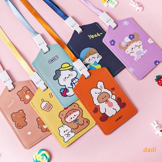dadi Credit Card ID Badge Holder Cute Cartoon PU Leather Bus Pass Case Cover