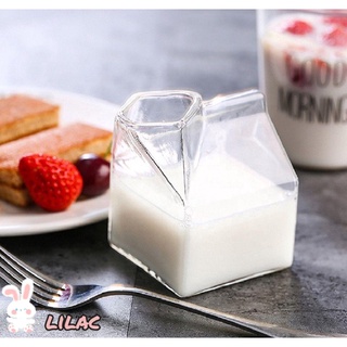 Lilac comedor cartón Creamer Home cuadrado leche vidrio taza borosilicato Mini cocina vajilla resistente al calor bebidas Creamer jarra caja