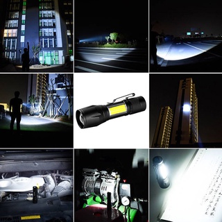 zw xpe q5 cob led portátil mini usb recargable zoomable linterna antorcha lámpara (6)