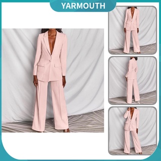 yarmouth formal traje formal conjunto de color sólido solapa blazer pantalones agradables a la piel para la boda