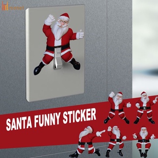 monet 5pcs Christmas Santa Claus Funny Stickers Home Switch Stickers Christmas Decoration Stickers monet