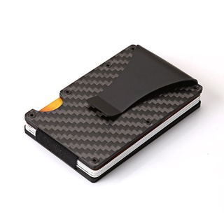ghulons rfid cartera de fibra de carbono clip de dinero cartera de aluminio tarjeta de crédito cartera rfid para hombre minimalista delgado titular de la tarjeta de crédito (8)