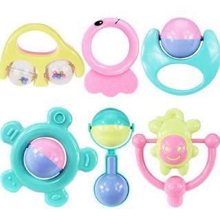[beso]6 piezas mordedor recién nacido juguetes de bebé educación de aprendizaje temprano bebé sonajero libre de BPA accesorios de niños juguete Pacifie Mainan