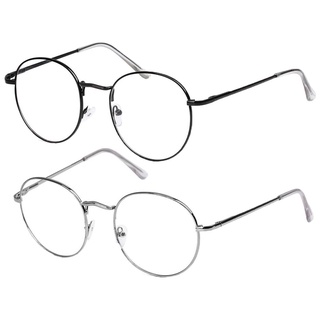 Girldresses mujeres hombres Vintage Metal portátil cuidado de la visión gafas de gran tamaño marco redondo gafas (3)
