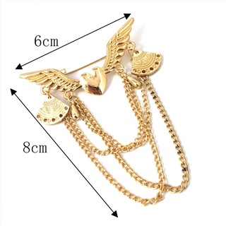 PLETOUS New Brooch Multipurpose Gold And Silver Alloy DIY Fashion Men Decorate Wing Shape (2)
