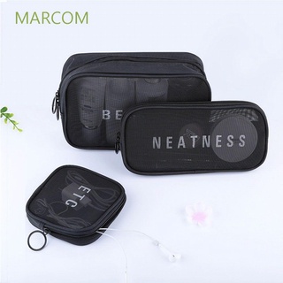 MARCOM Men Organizer Breathable Makeup Bag Digital Storage Bag Women Travel Fashion Mesh Multi-function Cosmetic Pouch