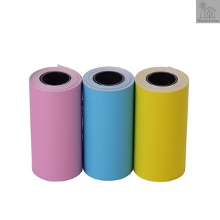 Papel adhesivo de Color imprimible rollo de papel térmico directo con autoadhesivo 57*30 mm para PeriPage A6 bolsillo impresora térmica para PAPERANG P1/P2 Mini impresora fotográfica, 3 rollos