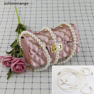 [ashionmango] 100/110/120 cm correa de perlas para bolsas bolso de bricolaje bolso de repuesto de perla cinturón caliente