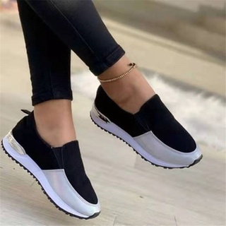 [Shoes]Las Mujeres Casual Zapatos De Suela Gruesa Plataforma Cómodo Fitness Silp En Zapatillas De Deporte (6)