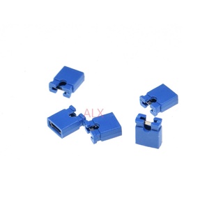 100PCS Azul Puente Tapa 2.54MM PITCH Estándar PCB Mini Jumper Cortocircuito Conector