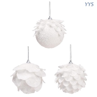 Yys 3 piezas bolas de espuma blancanieves/decoración de árbol de navidad/boda/boda/fiesta