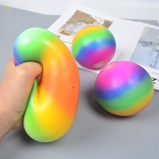 Yil bolas de estrés arco iris coloridos de espuma suave TPR exprimir bolas de alivio del estrés Squishy juguetes para niños niños adultos juguetes divertidos (1)
