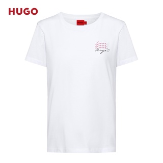 Hugo BOSS Camiseta Casual con estampado de patrón cómodo para mujer