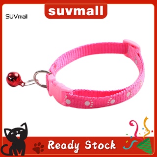 SUVmall Collar Ajustable Con Campana Para Perro/Cachorro/Gatito/Hebilla Con Estampado De Pata