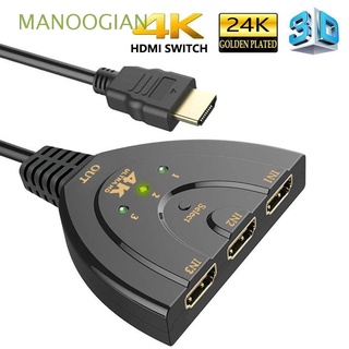MANOOGIAN 3 Puertos Interruptor HUB 4K * 2K HDMI Divisor Cable 1080P PS3 Conmutador LCD Box Multi Switch/Multicolor