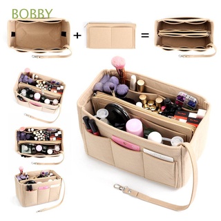 BOBBY Make up Beauty Makeup Bag Washable Tote Bags Toiletry Case Travel Felt Purse Organizer Handbag Storage Multi Pocket Pouch/Multicolor