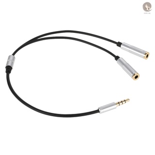 Enviado en 12 horas: Cable divisor de Audio de 3,5 mm AUX estéreo 1 macho a 2 hembra Cable de extensión de auriculares adaptador para teléfono inteligente Tablet PC portátil otros dispositivos de Audio de 3,5 mm plata [fi (1)