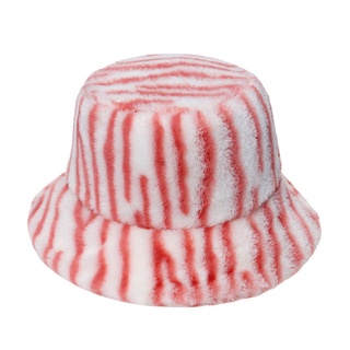 oso 1x zebra rayas peluche pescador sombrero de piel de conejo de imitación gorra de felpa suave sombrero hipster (7)