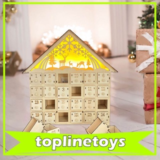 (TopToys) Calendario De madera con 24 cajones Para el hogar/navidad/Que pasa