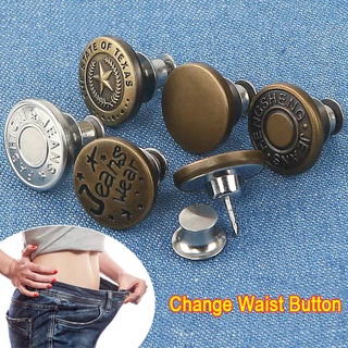 [alta Calidad]botón de Jeans retráctil ajustable extraíble sin grapas botón de Metal de aleación de Zinc redondo