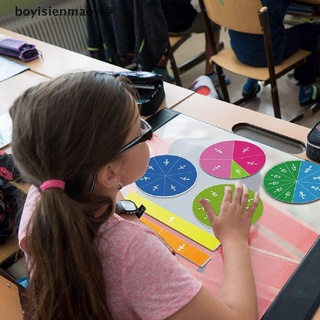boyisienmaoyi@ Rainbow Sponge Round Fraction Tiles Early Education Learning Counting Math Toy *On sale
