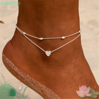 COLLAPSAR Gifts Heart Anklets Women Leg Chain Foot Jewelry New Fashion Exquisite Sandy Beach Simple Ankle Bracelets/Multicolor
