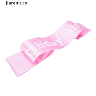 [jiarenit] faja de cumpleaños para niña en rosa fiesta de cumpleaños accesorio decoración de niñas noche co