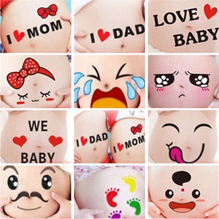 【hamaliel】Lovely Pregnant Women Belly Painting Sticker Cute Maternity Ph