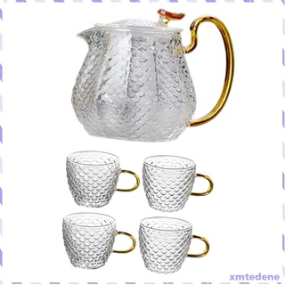 martillo patrón tetera tetera set de tazas de té en casa oficina alta vidrio borosilicato resistente al calor