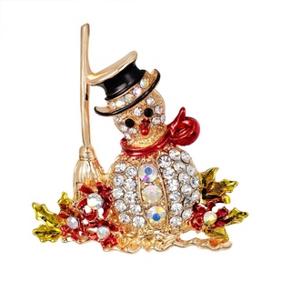 snowman rhinestone pin broche cristal insignia de navidad mujeres joyería regalo