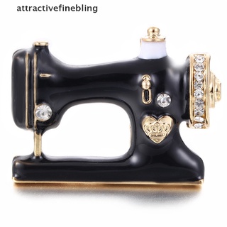at2co Sewing Machine Brooch Pin Black Enamel Brooch Collar Scarf Decoration Jewelry Martijn