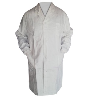 [EXQUIS]Women Men Unisex Lab Coat Long Sleeve White Outwear Blouse With Pockets