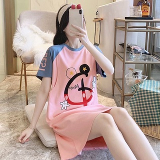 Vestido de maternidad de verano de manga corta pijama postparto fino lactancia verano transpirable camisón de maternidad (1)