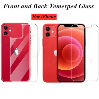 Protector de pantalla frontal y trasera de vidrio con Termpered iPhone 11 12 Pro Max 7 8 Plus X XS Max 6 6s Plus película de vidrio transparente
