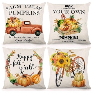 8 fundas de almohada para otoño, diseño de granja, decoración de otoño, temáticas de granja, acción de gracias y otoño