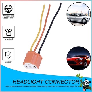 H4 Car Truck Female Ceramic Headlight Extension Connector Plug Light Lamp Bulb Wire Socket Adapter 12V Orange