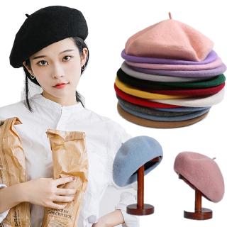mujeres elegante estilo francés vintage boinas sombrero/moda color sólido tapas lisos/estilo pintor sombrero/lana caliente caminar al aire libre boinas