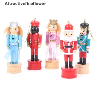 [aff] 1pcs nuevo muñeco de cascanueces de madera soldado regalos para niños juguetes colgante árbol de navidad [atractivefineflower]