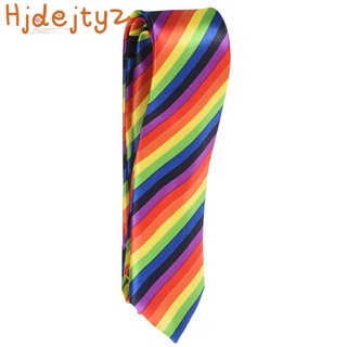los hombres de la moda casual flaco delgado estrecho lazo formal de la fiesta de la boda corbata, #19 (color arco iris rayas)