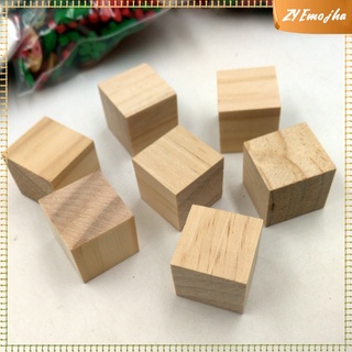 bloques cuadrados de madera maciza naturales de 20 mm, cubos de madera, piezas de bloques de madera, adornos para hacer puzzles, manualidades y proyectos de bricolaje (20 unidades)