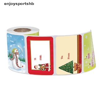 [enjoysportshb] 250 unids/rollo feliz navidad kraft hecho a mano pegatina caja de tarjetas paquete santa decoración [caliente]