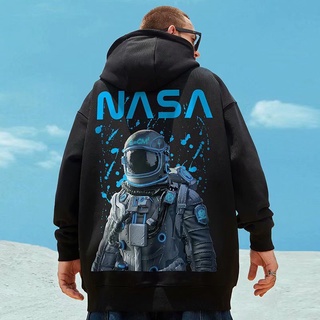 New winter men's hoodie NASA letter astronaut printed hoodie Korean couple sweater (men and women can wear oversized long-sleeved sweater)