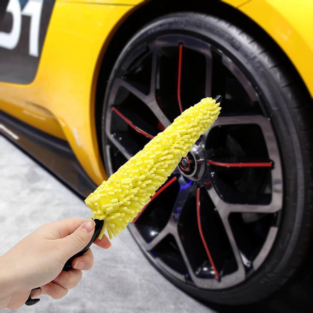 Limpiador de llantas de neumáticos/cepillo de rueda de coche/herramienta de limpieza de esponja de vehículo/herramienta de limpieza de mango