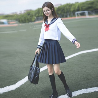 Marino marinero Anime faldas uniforme de la escuela de moda estilo Kawaii chica blanco Cosplay camisa de graduación ropa (1)