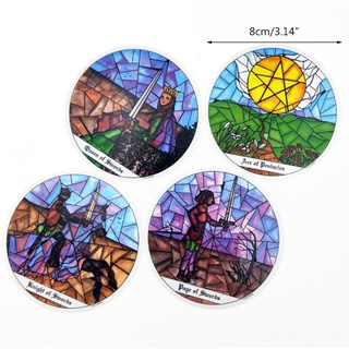 heliu 78Pcs Classic Round Monastery Cloister Tarot Cards Deck Playing English Board Game Card Gifts Toys (2)