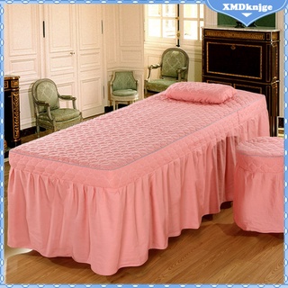 masaje hotel cara mesa de poliéster conjunto de cama falda valance sábana funda de almohada taburete funda de almohada
