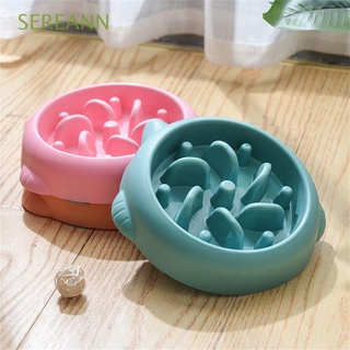 SEREANN Home Outdoor Pet Dog Cat Travel Feeding Puppy Feeder Feeding Bowl Pets Supplies Slow Food Bowl Durable Water Food Dish Pet Bowl/Multicolor