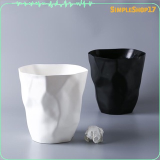 Simpleshop17 2 pzs Lata De basura Irregular All White Dustbin Para hogar cocina (6)